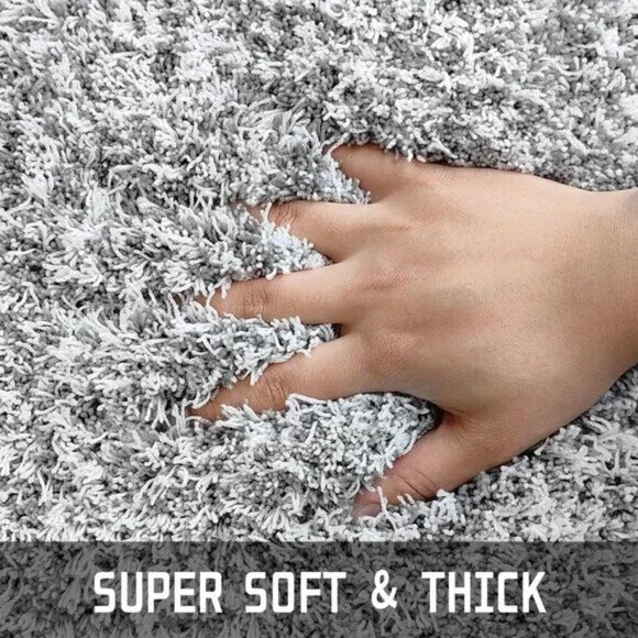 New 24x17 Bathroom Rug, Soft Plush Non-Slip Washable Mat for Shower & Sink Area - Picture 4 of 8